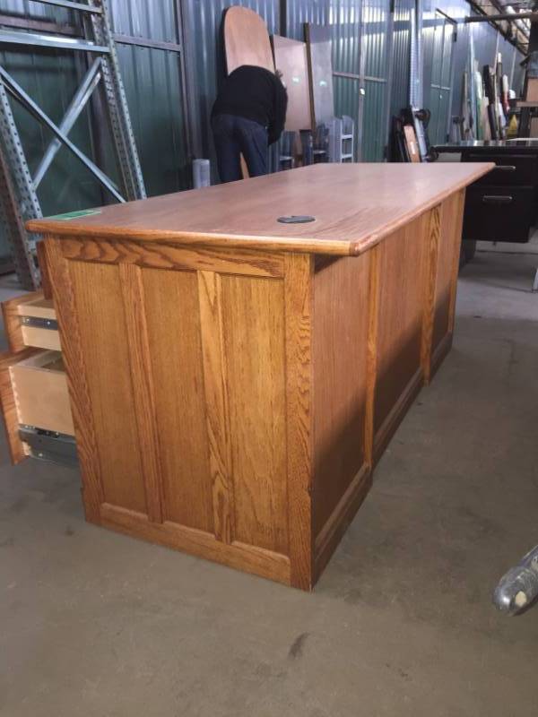 lot 47 image: Creative Ideas oak panel desk