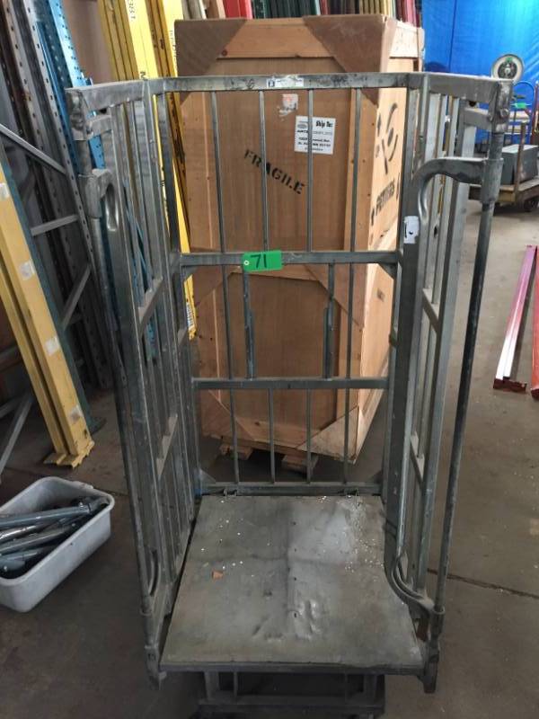 lot 71 image: Rolling, Folding heavy duty cart, Galvanized