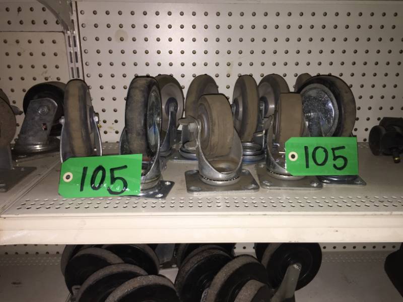lot 105 image: Ten castor swivel wheels