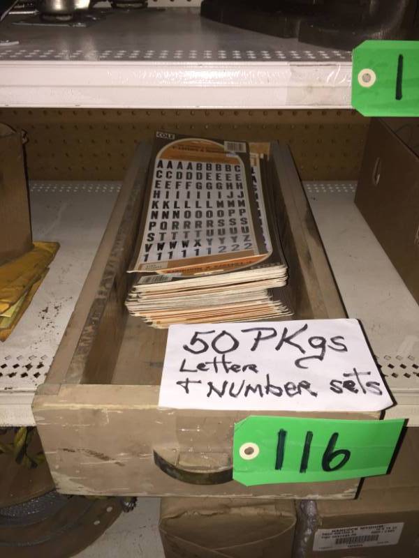lot 116 image: Fifty packages number & letter sets