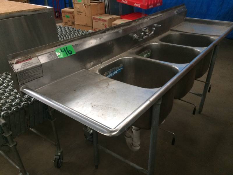lot 46 image: Eagle Brand 3-compartment sink