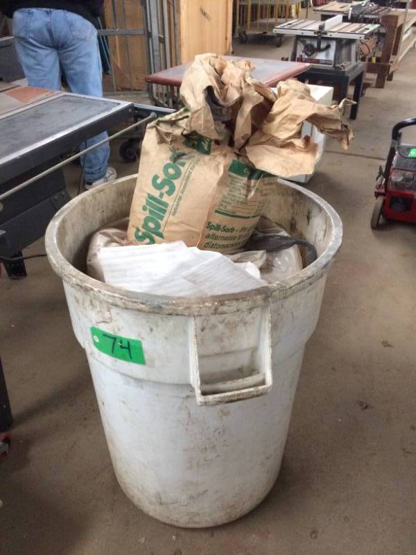 lot 74 image: 55-Gallon barrel of industrial absorbent