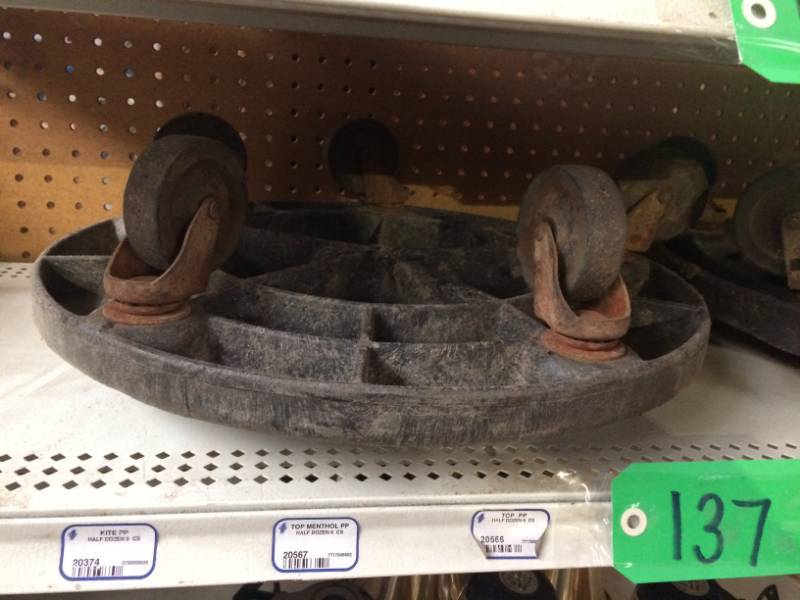 lot 137 image: Two Rubbermaid NSF Barrel Dollies