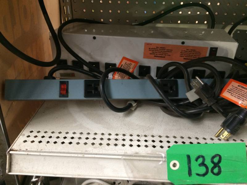 lot 138 image: Various voltage strip, multi-outlet