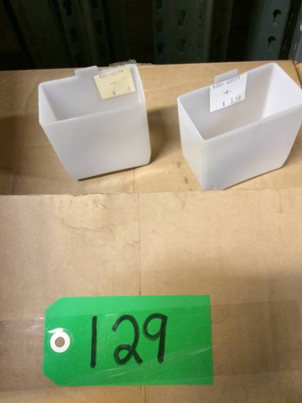 lot 129 image: Box of assorted small bins