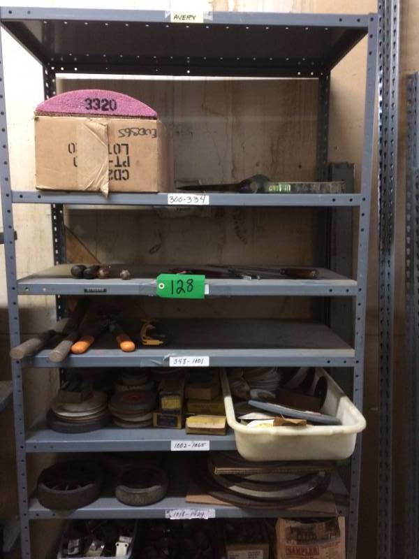lot 128 image: Gray Shelf wasst tools & wheels as is
