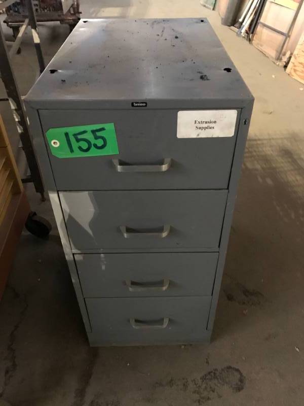 lot 155 image: Gray Tennsco Four Drawer Cabinet