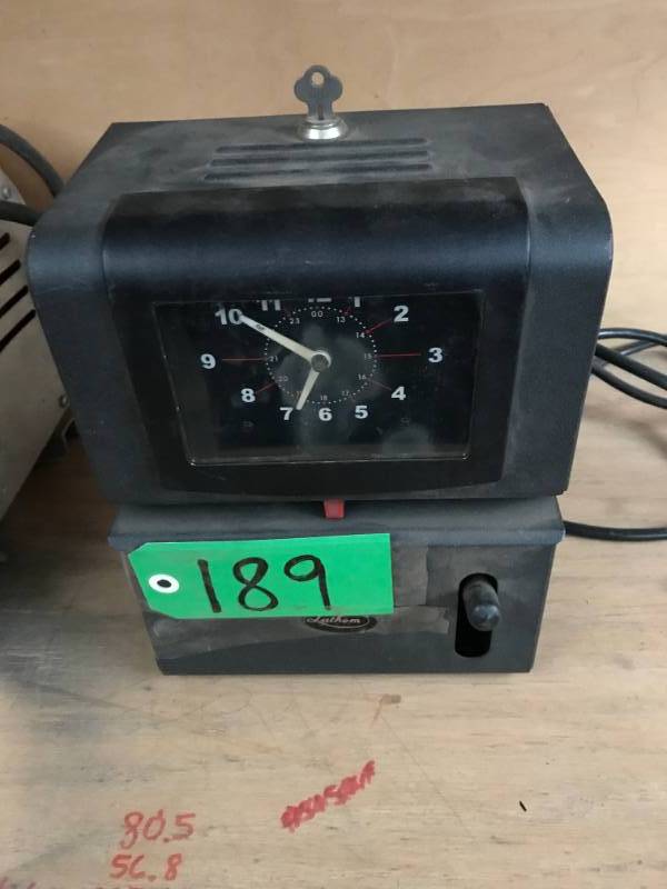lot 189 image: Lathemtime Time Clock