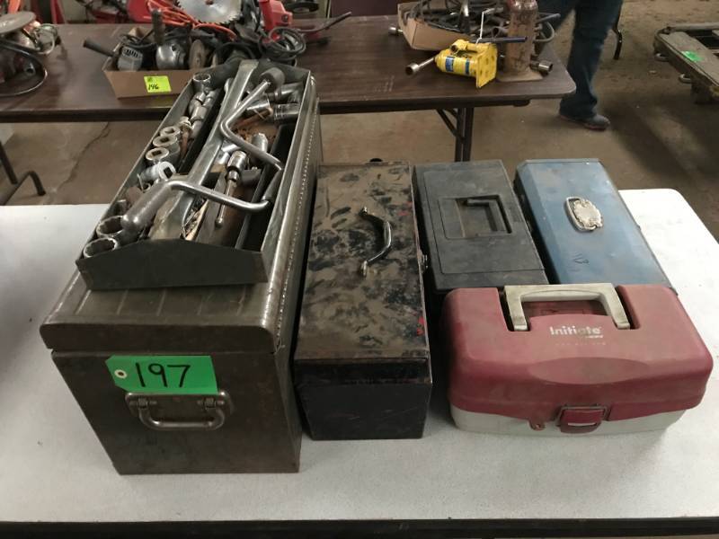 lot 197 image: Five various tool boxes