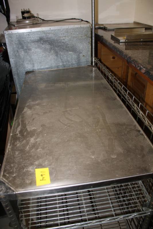 48x24x34&nbsp Stainless Table 2 Shelves with Over Head Shelf