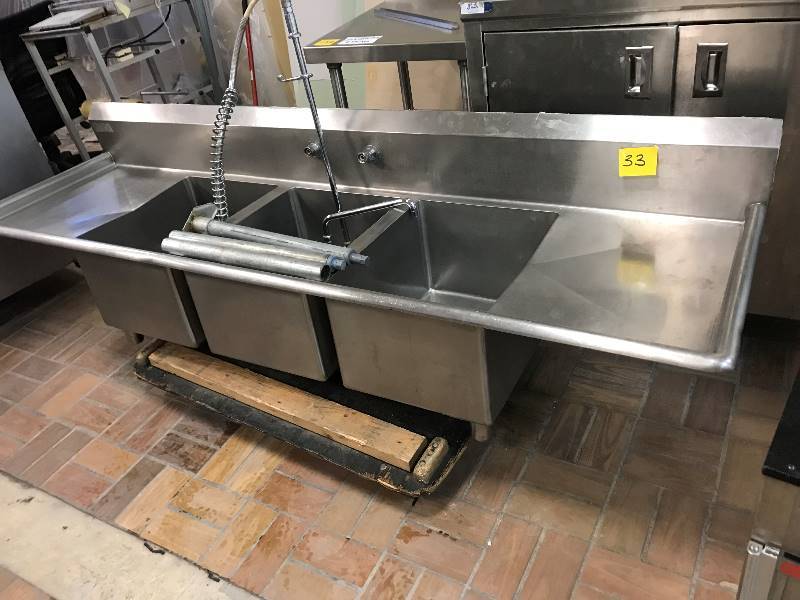 Universal Spg Stainless Steel 3 Bay Sink 88x26x43 5 Sink