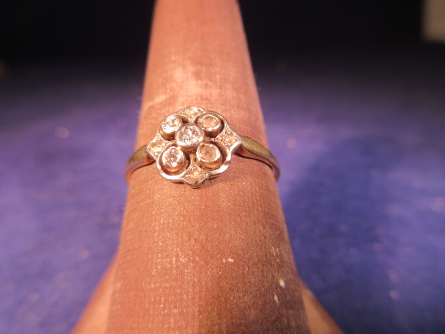 lot 838 image: ANTIQUE 14K VICTORIANEDWARDIAN DIAMOND RING SZ 7