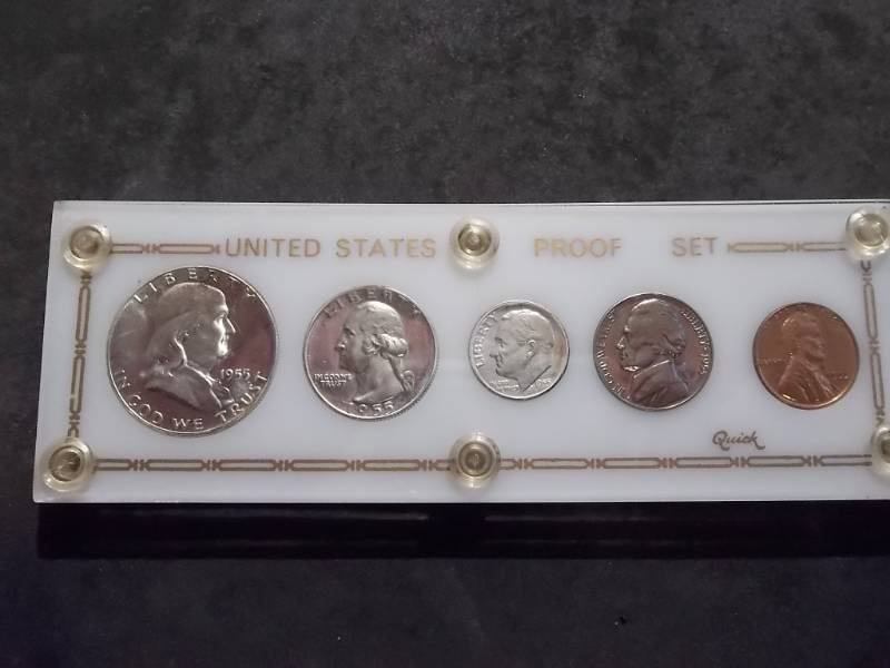 1955 US Proof Set (The Half Dollar Appears To Be A Cameo Proof)