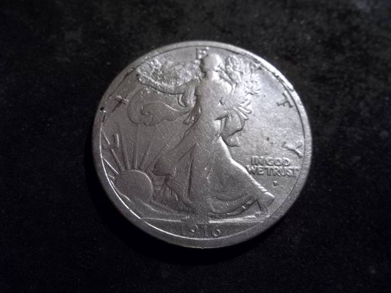 1916 D Obverse Mint Walker Half Dollar