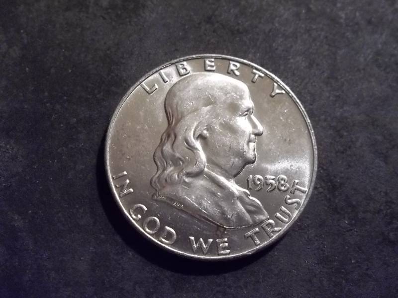 1958 D  Franklin Half Dollar