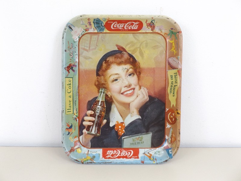 lot 1 image: Vintage 1950s Metal Coca-Cola Coke Tray