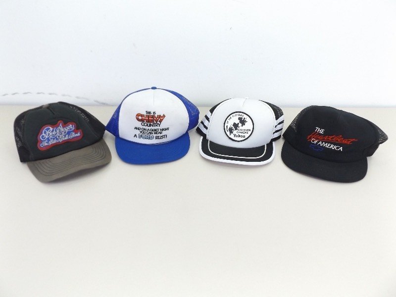 lot 39 image: 4 Collectible Trucker Hats