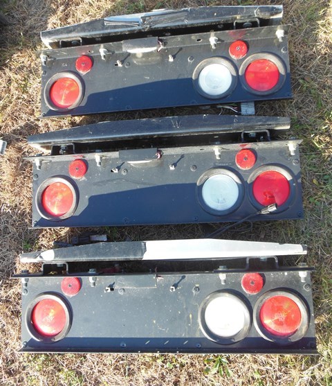 lot 67 image: 3 Brackets with Truck-Lite Super 40 Tail Lights