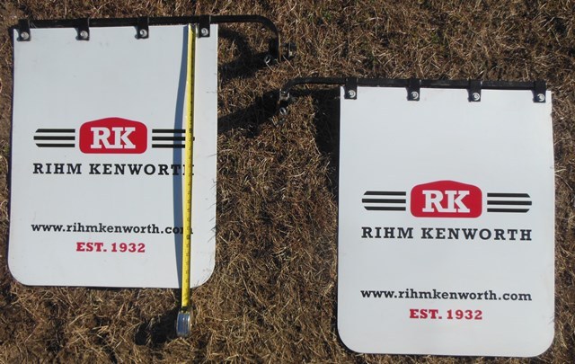 lot 79 image: 2  Mud Flaps with Brackets -RIHM Kenworth