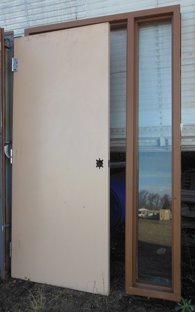 lot 54 image: 3 Hour Fire Door and Steel Frame with Single Sidelight
