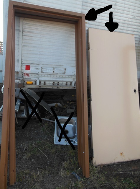 lot 70 image: 3 Hour Fire Door and Steel Frame (MATCHING DOOR LOTS with NO sidelights 68 and 70)