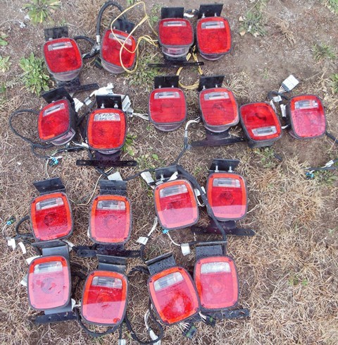 lot 141 image: 18 Signal-Stat Tail Lights (9 connected sets) - Truck Take Offs