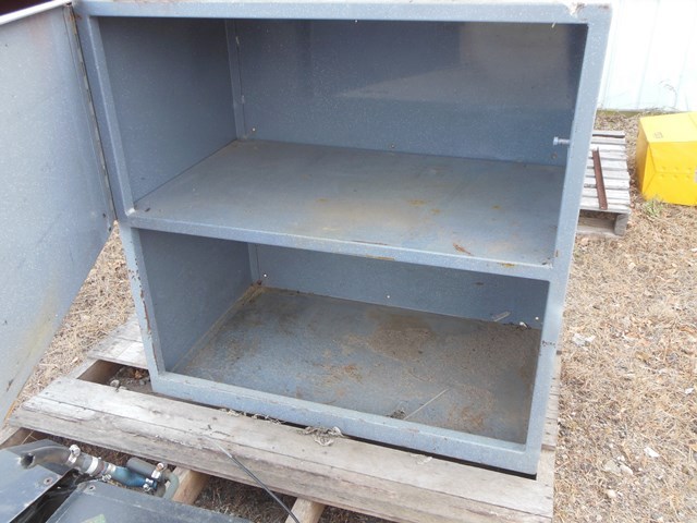 lot 98 image: Metal Box with Two Shelves and One Door (No Key)