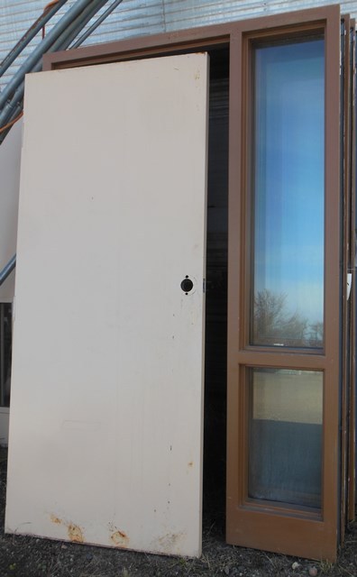 lot 62 image: 3 Hour Fire Door and Steel Frame with Two Sidelights (MATCHING DOOR LOTS 58, 60, 62, 64 and 66)