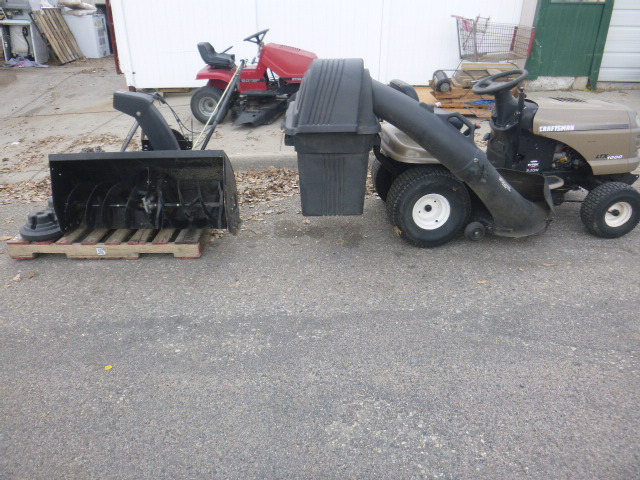 lot 3 image: Craftsman LXT1000 Lawn Mower with Snowblower