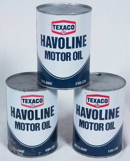 lot 70 image: THREE Havoline Oil Cans