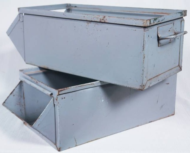 lot 85 image: TWO Stacking Parts Bins