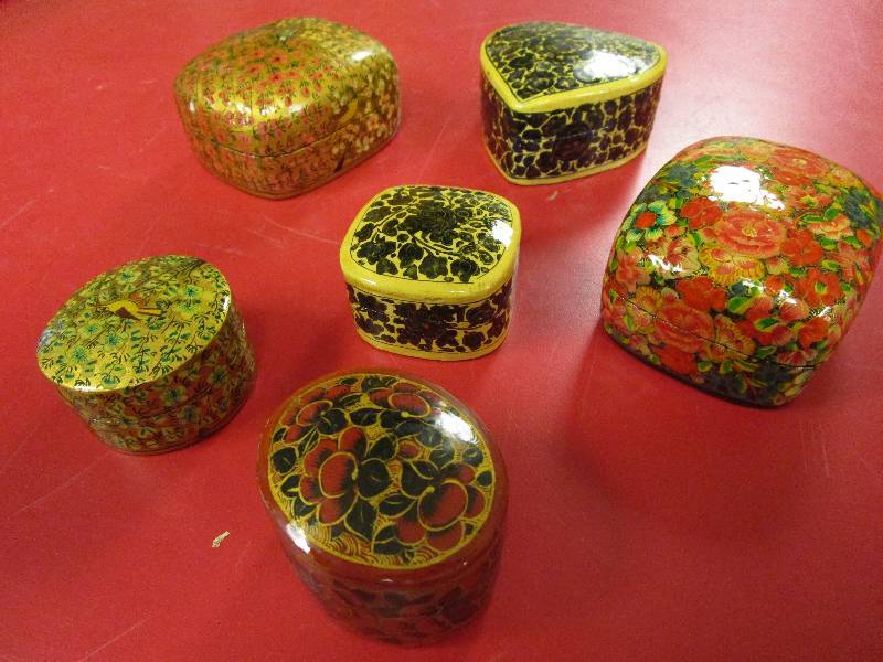 lot 453 image: HAND-PAINTED WOODEN BOXES