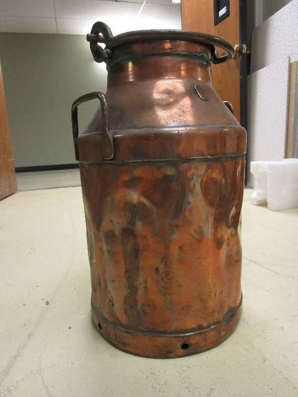lot 462 image: VINTAGE BRASS MILK CONTAINER