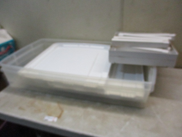 lot 104 image: Storage Containers and small shelf unit
