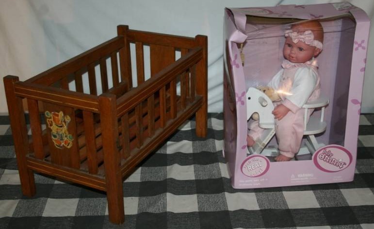 lot 120 image: Doll and Doll Crib