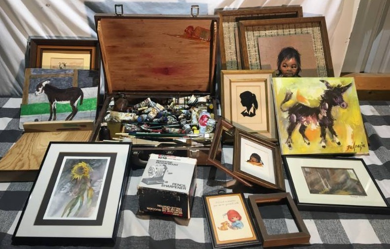 lot 275 image: Painting Supplies, Wall Art,  and Pencil Sharpener