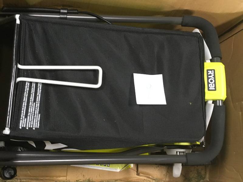 lot 9 image: Ryobi 16 in. ONE 18-Volt Lithium-Ion Cordless Battery Walk Behind Push Lawn Mower - BatteryCharger Not Included  in good working condition