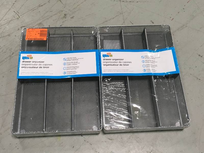 lot 44 image: Honey-Can-Do 2 in. x 11 in. x 16 in. Steel Mesh Drawer Organizer Tray LOT O 2 not used