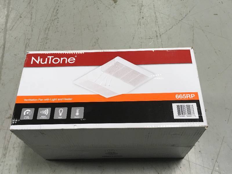 lot 54 image: NuTone 665RP Heat-A-Ventlite Exhaust Fan with 1300-Watt Heater and 100-Watt Incandescent Light, 70 CFM  in good working condition
