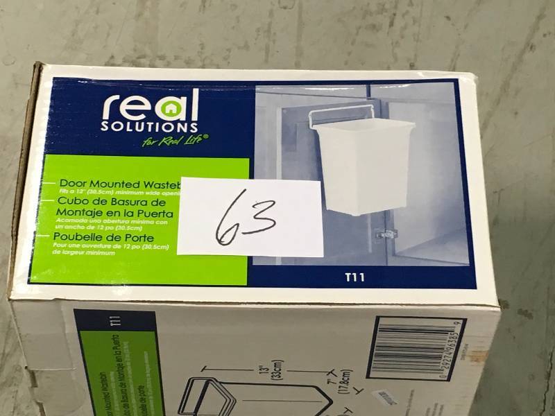 lot 63 image: Door Mounted Trash Can not used