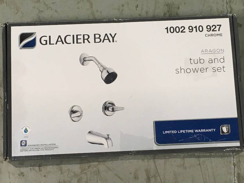 lot 78 image: Glacier Bay Aragon 2-Handle 1-Spray Tub and Shower Faucet in Chrome (Valve Included) not used