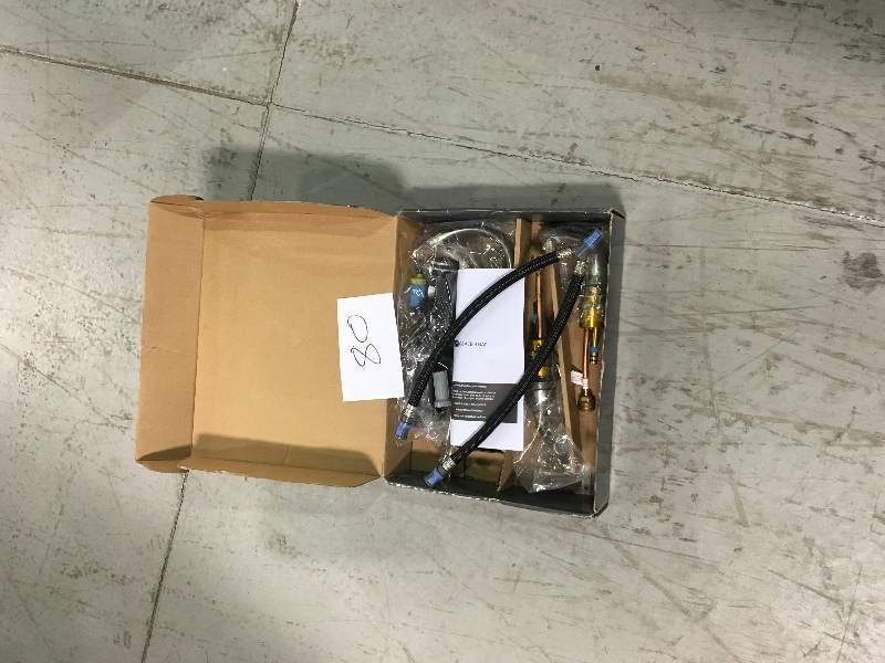lot 80 image: Glacier Bay Edgewood 8 in. Widespread 2-Handle High-Arc Bathroom Faucet in Brushed Nickel not used