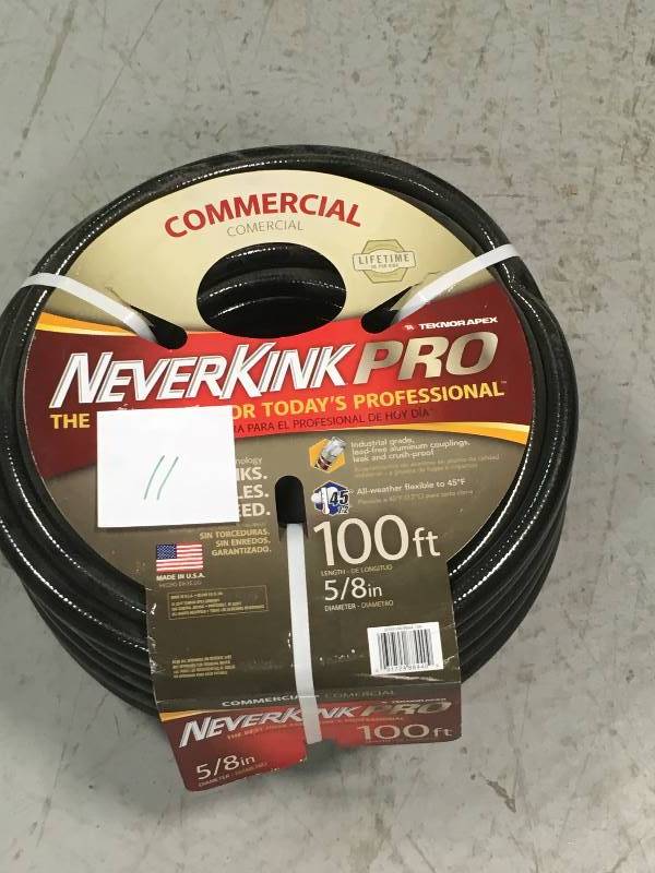 lot 11 image: Neverkink PRO 58 in. Dia x 100 ft. Commercial Duty Water Hose new