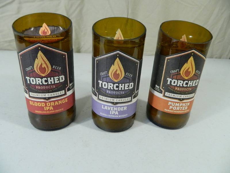 lot 39 image: 3 New Torched Craft Beer Candles