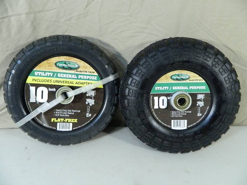 lot 43 image: 2 New 10 Inch Utility  General Purpose Tires