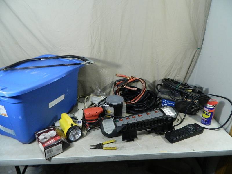 lot 101 image: Sander, Air Compressor, Shop Supplies, Etc