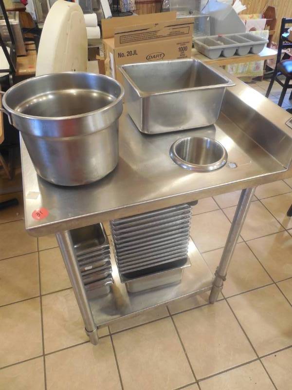 JOHN BOOS ICE CREAM TABLE WCONTAINERS