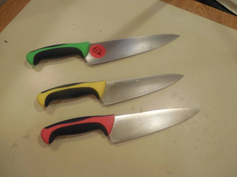 (3) MERCER STAINLESS STEEL KNIVES