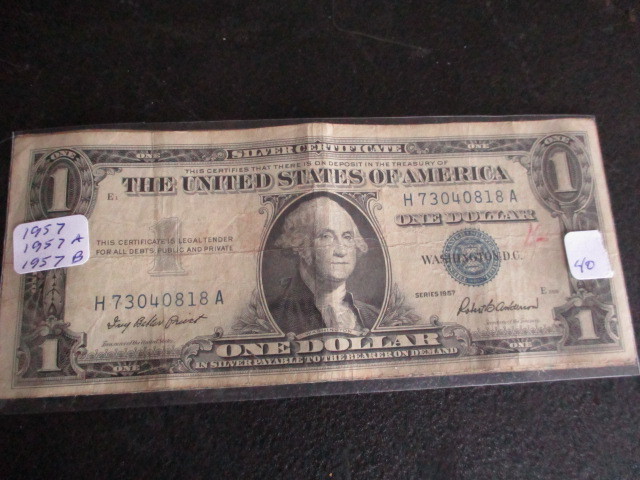 Lot of (3) $1 Silver Certificates- 1957,1957A,1957-B