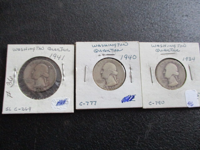 Lot of (3) 90% Washington Quarters